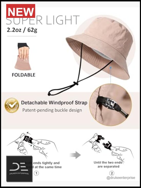 Water-Resistant Bucket Hat UPF 50+ Boonie Sun Hat Foldable Fishing Safari Hats main image 7